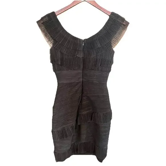 BCBG Briana Black Pleated Tulle Cocktail Homecoming Holiday Party Dress Size 2 - Picture 3 of 7